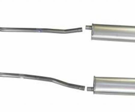 Chevy Dual Exhaust System, V8 4-Barrel Carburetor & Fuel Injection, Stainless Steel, Hardtop, Sedan, 1957