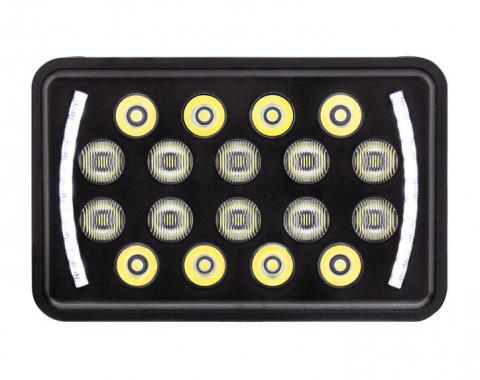 United Pacific 18 High Power 4"X 6" LED Rectangular Light With Position Light - Black 36449