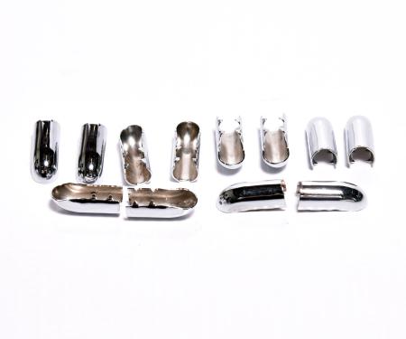 Redline Restomotive® 1966-1972 GM Car 12 Piece Chrome Piping Bucket Seat Strip End Caps