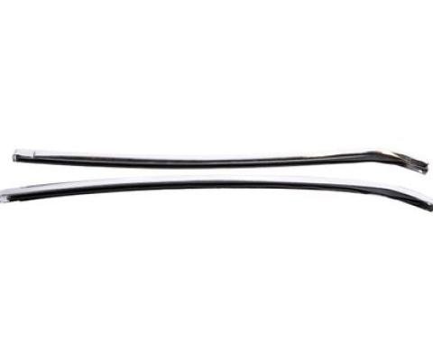 Redline Restomotive® 1967-1969 Camaro / Firebird & 1966-1967 GM A-Body Quarter Window Vertical Moldings