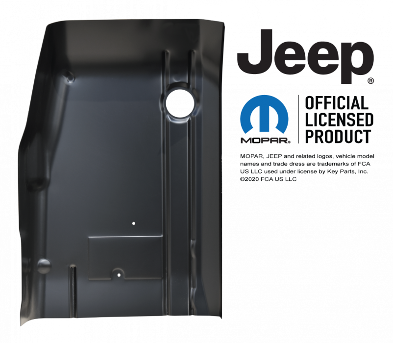 Key Parts '84-'01 Front Cab Floor Pan, Passenger's Side 0482-222 R