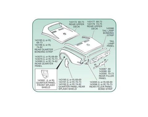 Corvette Bonding Strip, Rear Qtr Pnl Uppr Right (Press Molded), 1974-1982