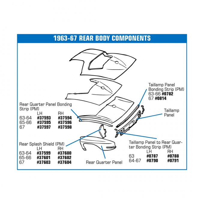 Corvette Rear Qtr Splsh Shield, Rr-Black Left (Press Molded), 1967