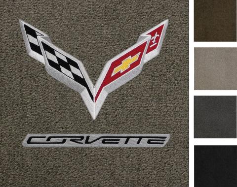 Corvette Floor Mats, 2 Piece Lloyd® Ultimat™, with C7 Flags & Corvette Script, 2014-2016