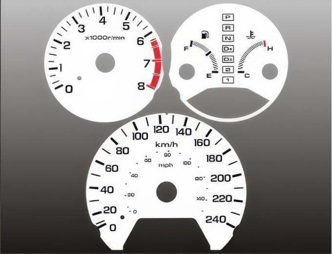 Whitegauges 1998-2002 Honda Accord Sedan METRIC KMH KPH White Face Gauges 9802HA-1505