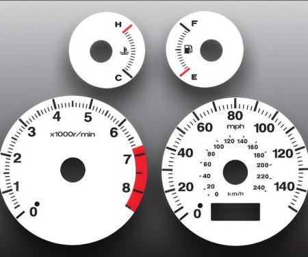 Whitegauges 2001-2002 Honda Civic EX Manual White Face Gauges 0102HC-2302