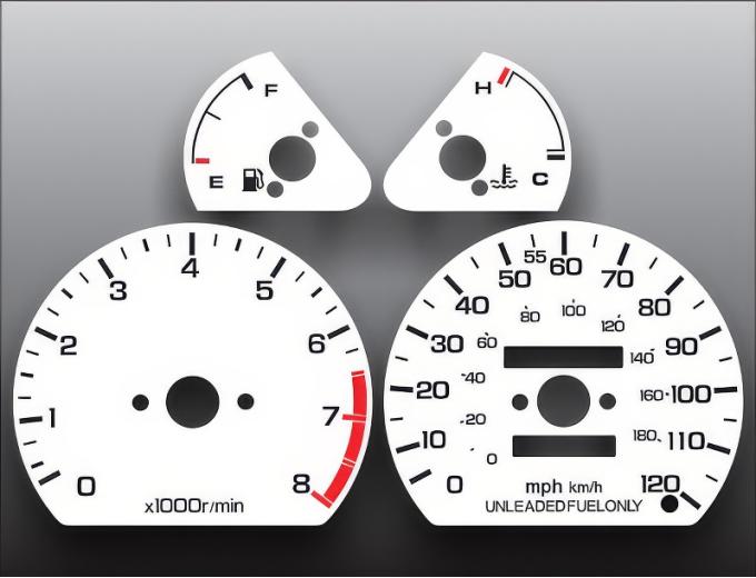 Whitegauges 1985-1987 Honda Civic CRX Si White Face Gauges 8587HC-2122