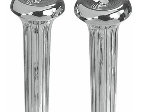 Redline Restomotive® 1968-1990 GM Car & Truck Chrome Ribbed Door Lock Knobs