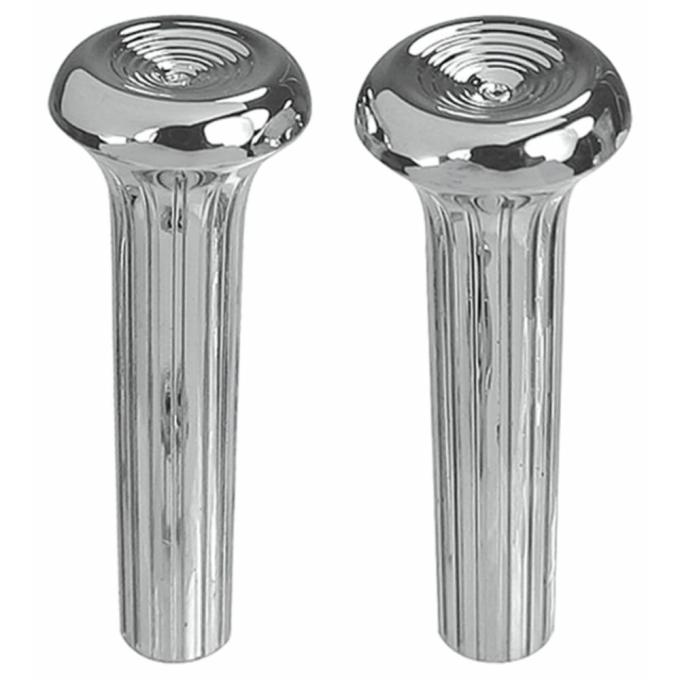 Redline Restomotive® 1968-1990 GM Car & Truck Chrome Ribbed Door Lock Knobs