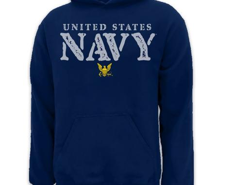Navy Stamp Logo Hoodie