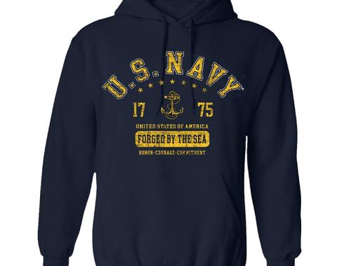 Navy Athletic Logo Hoodie
