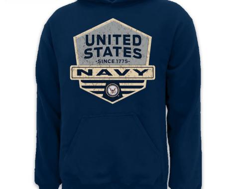 Navy Hex Shield Hoodie