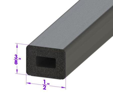 Metro Moulded Parts Rectangle Shaped Extrusion. 1/2" X 3/8". Sold by the Foot LP 80-L