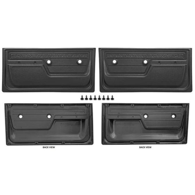 Golden Star 1972 Chevy Blazer, Jimmy, Suburban Plastic Front Door Panel Set, Black DO07-72DP
