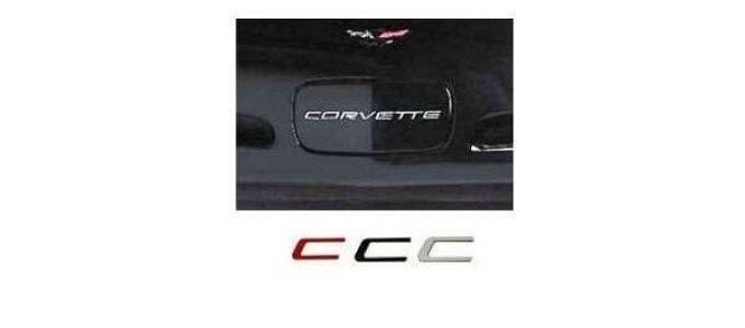 Corvette Bumper Lettering Kit, Front, Red, 1997-2004