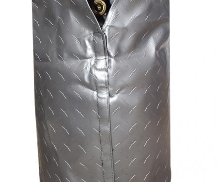 Adco Covers 2711, Propane Tank Cover, For Single 20 Pound - 5 Gallon Tank While Mounted, Weatherproof, Diamond Plated Steel Design, Vinyl, With Access To Valve Through Velcro Closure, With Hollow Bead Welt Cord And Elastic Shock Cord