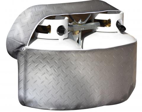 Adco Covers 2713, Propane Tank Cover, For Double 30 Pound Tanks, Vinyl, Diamond Plated Steel Design