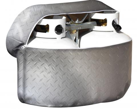 Adco Covers 2712, Propane Tank Cover, For Double 20 Pound Tanks, Vinyl, Diamond Plated Steel Design