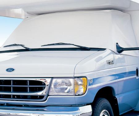 Adco Covers 2403, Windshield Cover, For Class C Chevy Motorhomes Manufactured 1972 To 1996, Protects Dashboard From Fading And Cracking Against Sun, Mounts Using Magnetic Fasteners And Anti-Theft Tabs, White, Vinyl, With Storage Pouch