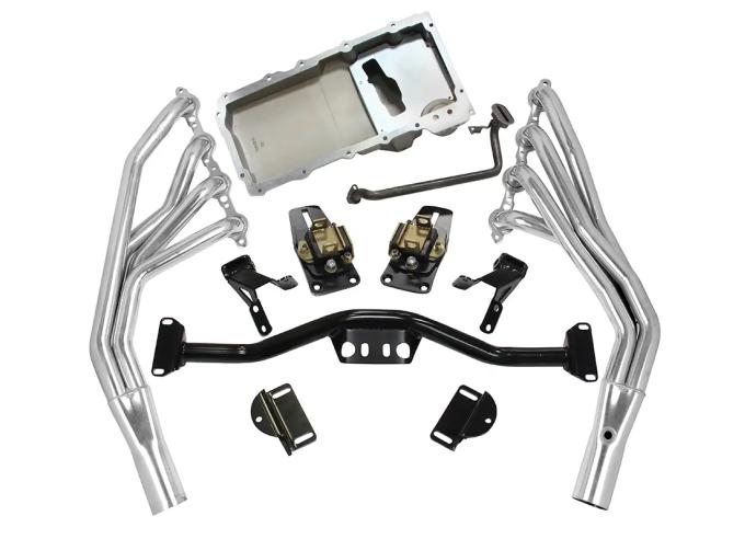 Classic Performance 55-57 Chevy Full Size LS Engine Install Kit W/Headers For Rack & Pinion 5557LS1-FRK-RACK