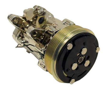 Vintage Air Sanden SD-7B10 Front Runner Compressor 6-groove serpentine pulley Chrome Finish 046705