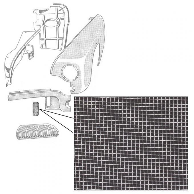 Dennis Carpenter Fresh Air Duct Ventilating Screen - 1949 Ford Car   8M-8716