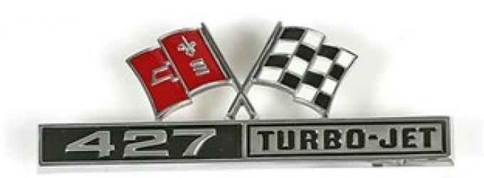 Corvette Emblem, Front Fender 427 Turbo Jet, 1966