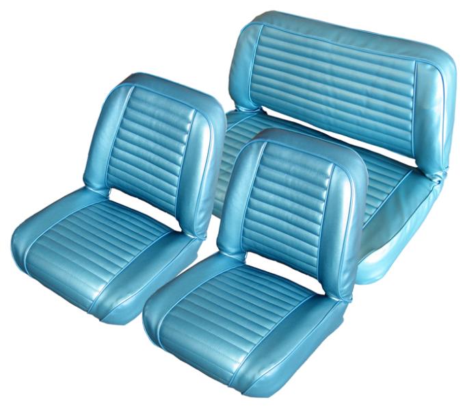 Acme Auto Round Top/Square Bottom Front Buckets and Folding Rear Bench Uph, 1.5" Pleats U914P