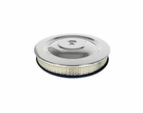 Scott Drake 1964-1973 Ford Mustang Chrome HiPo Air Cleaner Assembly with Offset Base C5ZZ-9600-W-OS