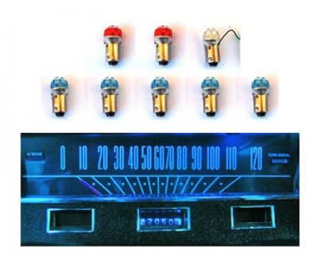 Scott Drake 1964 Ford Mustang Instrument Panel LED Light Bulb Set, Long Speedometer SD-6456-GA-BL