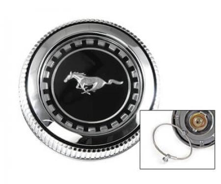 Scott Drake 1971-1973 Ford Mustang Fuel Cap (With Vent & Cable) D1ZZ-9030-B