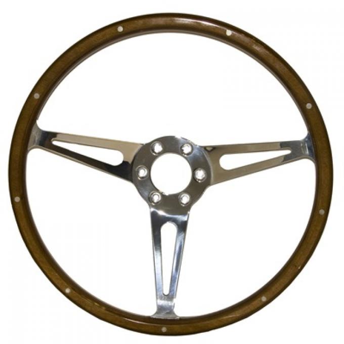 Scott Drake 1965-73 GT350 Style Genuine Wood & Aluminum 15" 6 Hole Steering Wheel S1MS-3600-WG-6