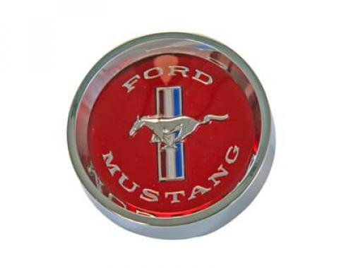 Scott Drake 1965-1966 Ford Mustang Styled Steel Wheel Center Cap Running Pony Red C5ZZ-1130-W