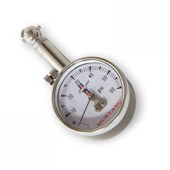 Scott Drake Mustang Tire Pressure Gauge with Tri-Bar Logo and Case TG-2