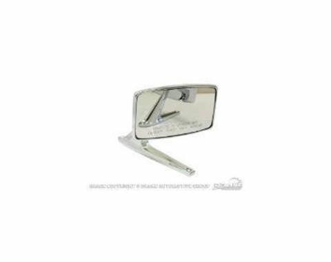 Scott Drake 1967-1973 Ford Mustang Exterior Standard Mirror Passenger Side with Convex Glass Chrome C7AZ-17696-C