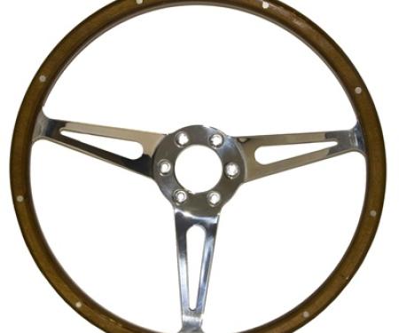 Scott Drake 1965-73 GT350 Style Genuine Wood & Aluminum 15" 6 Hole Steering Wheel S1MS-3600-WG-6