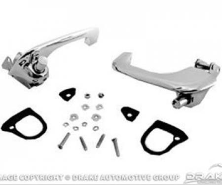 Scott Drake 1967-1968 Ford Mustang Polished Chrome Exterior Door Handle Kit C7ZZ-6522404-5A