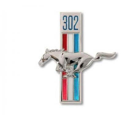 Scott Drake 1968 Ford Mustang Fender Emblem Running Horse, 302 Pin-on Driver Side C8ZZ-16229-A