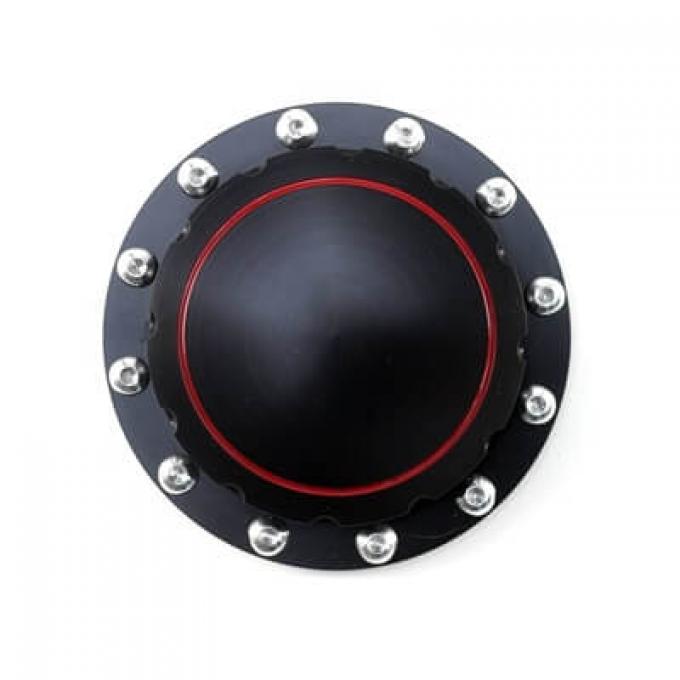 Scott Drake 1964-1973 Ford Mustang Billet Fuel Cap (Black, Plain Face) B-9030-P-BK