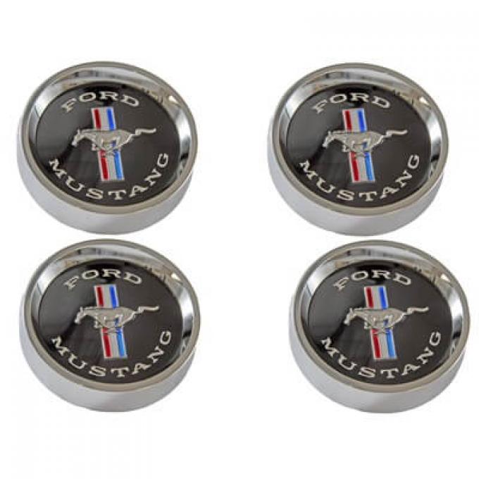 Scott Drake 1965-1966 Ford Mustang Styled Steel Hubcaps (Black Background) C5ZZ-1130-WB