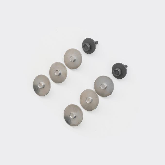 Detroit Muscle Technologies Mopar E Body 70-74 Rear Under Fender Plastic Splash Shield Fastener Screw Set - STAINLESS EXX7074SS80-FASTENERS