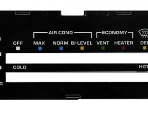 Classic Headquarters Camaro Heater Control Lens with Ac, with Backing Paper R-424