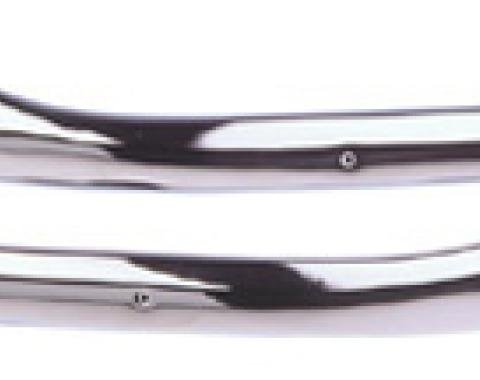 Classic Headquarters Convertible Header-Chrome, Pair W-177