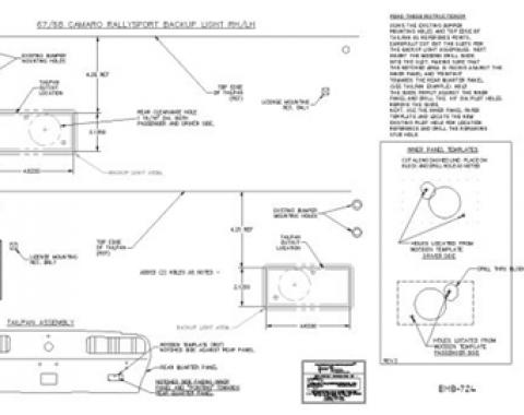 Classic Headquarters Rallysport Back-Up Light Template Kit W-724