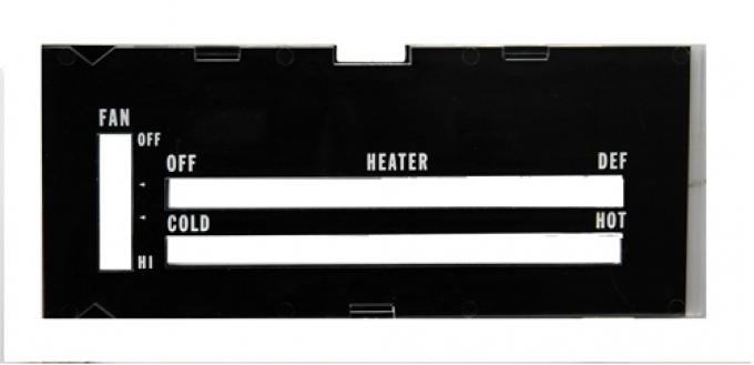 Classic Headquarters Camaro Heater Control Lens without Ac, with Backing Paper R-416