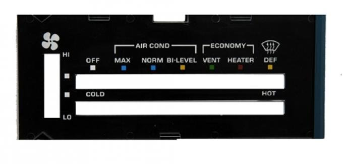 Classic Headquarters Camaro Heater Control Lens with Ac, with Backing Paper R-424