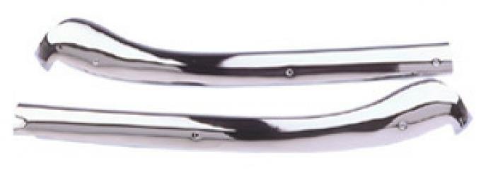 Classic Headquarters Convertible Header-Chrome, Pair W-177