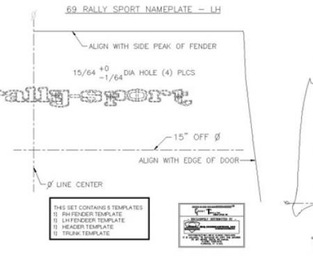 Classic Headquarters Rallysport W/350 Emblem Template Kit W-716