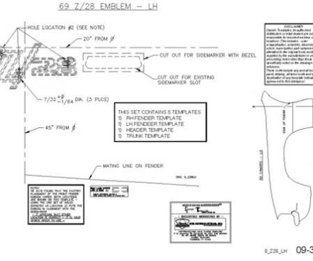 Classic Headquarters Z-28 Emblem Template Kit W-722