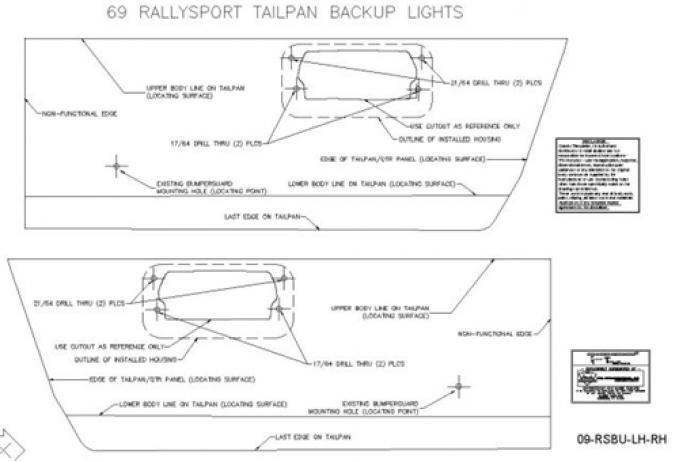 Classic Headquarters Rallysport Back-Up Light Template Kit W-727